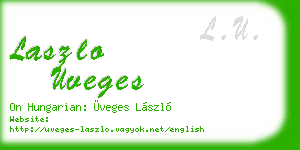 laszlo uveges business card